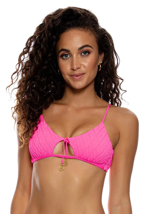 Luli Fama Diamond Girl Scoop Neck Cut Out Top